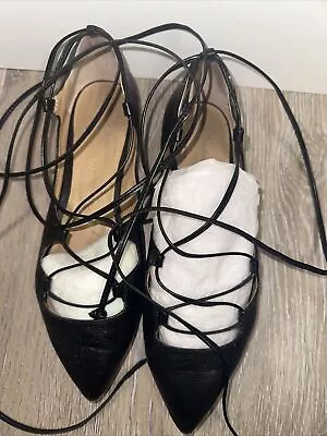 Banana Republic Solid Black Gladiator Style Leather Size 7 Women's Closed Toe • £33.11