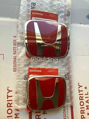 06-11 Honda Civic 2DR Coupe JDM RED H Type R - Front Rear Emblem 2PCS Set EX SI • $31.99