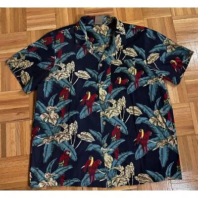 Vintage Sobe Surf Hawaiian Shirt Mens XL Floral Parrots Print Magnum PI Theme • $16.25