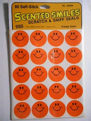 Vintage 1980's EUREKA Scratch & Sniff ORANGE Scented Stickers Sealed Pack • $6.99