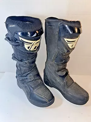 Fly Racing Adult Maverik Motocross Motorcycle Dirt Bike Black Boots Size US 8 • $49.99