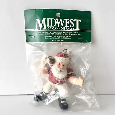 Vintage Ornament Midwest Of Cannon Falls Santa Football Carved Hand Painted READ • $11.50