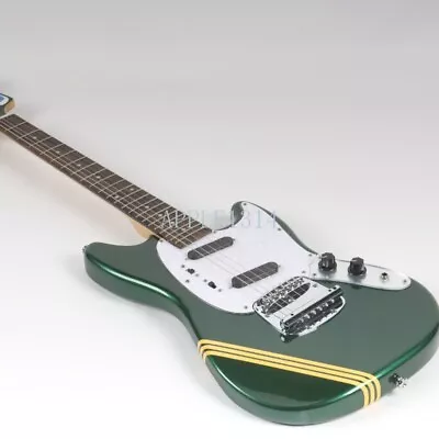 Custom Green Solid Electric Guitar Maple Neck 2S Pickups Yellow Line Hardware • $273.60