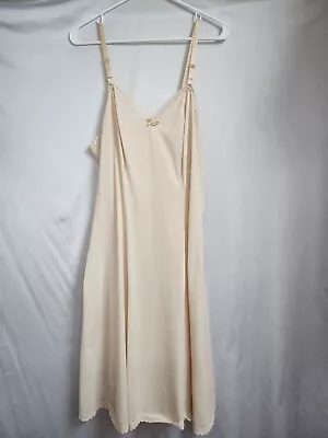 Vintage Sears Light Beige Color Nylon Slip Petticoat Size 444246 • $22