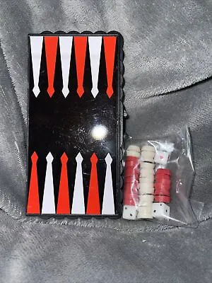 Vintage 1987 FUNDEX Mini Magnetic Backgammon Game Unused No Box 5.5” Travel • $10