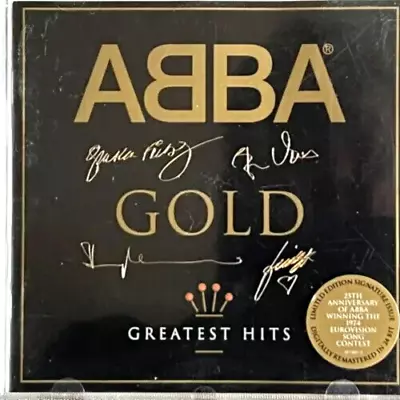 ABBA GOLD LIMITED EDITION ETCHED SIGNATURE CD EX 25th ANNIVERSARY EUROVISION • £5.99