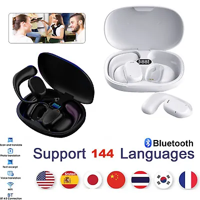 144 Language Translator Earbuds Wireless Bluetooth 5.1 Headphones Air Conduction • $27.54