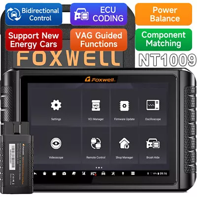 Foxwell NT1009 BT OBD2 Scanner Diagnostic Tool Bi-directional ECU Key Coding FCA • $629