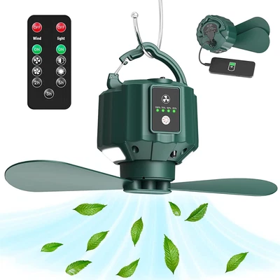 $30.89 • Buy USB Portable Camping Fan Ceiling Tent Fan LED Light Outdoor Tent Fan With Hook~~