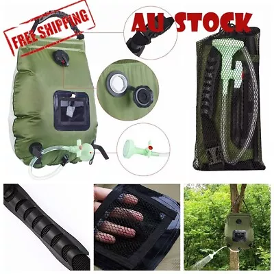 Updated 20L Camp Shower Bag Solar Heat Water Pipe Portable Camping Outdoor Hikin • $20.99