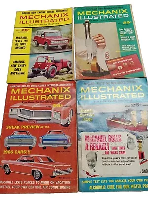 Lot Of 4 Vintage Mechanix Illustrated Magazine From 1965 + Bonus Book! • $21.65