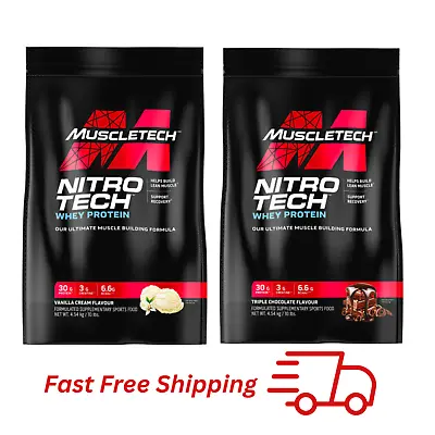 MuscleTech Nitrotech Whey Protein (10lbs) 4.54kg X2 • $228.34