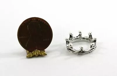 Dollhouse Miniature 1:12 Large Silver Crown • $6.99