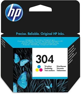 Genuine HP 304 Tri-colour Ink Cartridge N9K05AE (VAT Included) - Free P+P • £12.95
