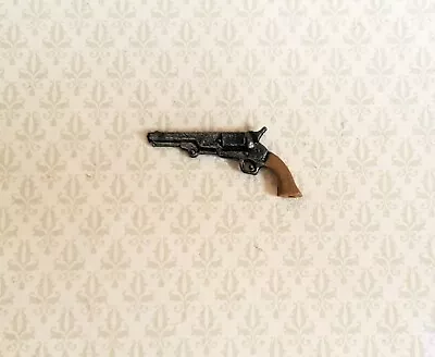 Dollhouse Miniature Navy Colt Handgun Revolver 1:12 Scale Painted Metal Prop • $4.95