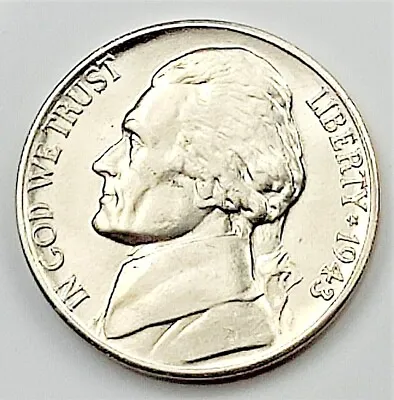 1943 D  BU Jefferson Nickel - Silver War Nickel From OBW Roll • $10.45