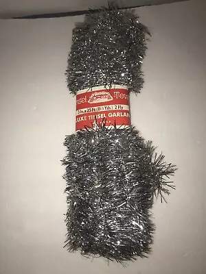 Vintage Christmas Silver Tinsel Garland Deluxe Tinsel Town New Usa Rhode Island • $14.99