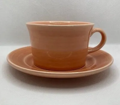 Metlox - Poppytrail - Vernon Colorstax Apricot Flat Cup & Saucer Vintage • $12