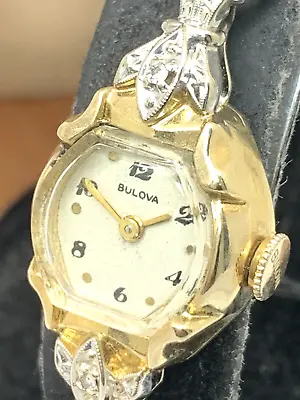 $395.99 • Buy Bulova Women's Watch Vintage 14K Yellow Gold Case Diamond Swiss Manual Petite