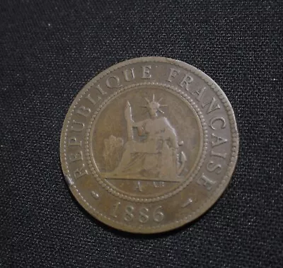 French Indochina 1C Bronze 1886 • $4.95