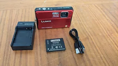 LUMIX DMC-FT10 Waterproof Shockproof Digital Camera Charger SD Tested Working M • $149
