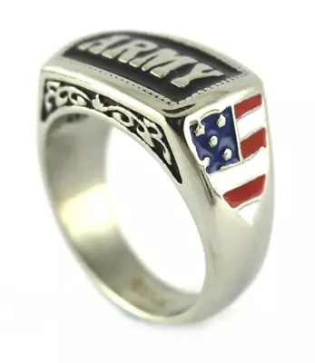 Stainless Steel Military ARMY Ring Unisex Many Sizes 63 • $21.99