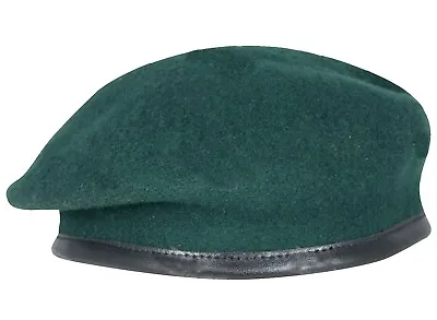 Military Beret 100% Wool Leather Banded Silk Lined Army Cadet Hat Cap 7 Colours • $25.82