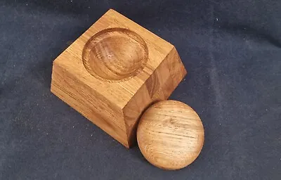 Solid Oak Salt And Pepper Pinch Pot Bowl • £20