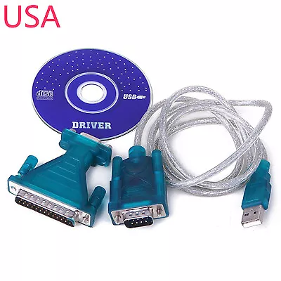 USB TO RS232 SERIAL DB 9 PIN COM Port Converter Cable For GPS Windows XP WIN 7 8 • $8.99