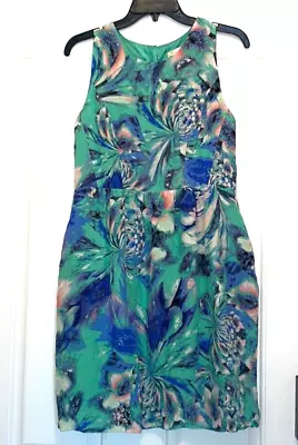Shoshanna Women’s Watercolor Print 100% Silk Shift Dress Size 10  • $49.99