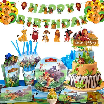 Lion King Party Supplies Kids Birthday Decorations Tableware Set Banner Napkins • £4.69