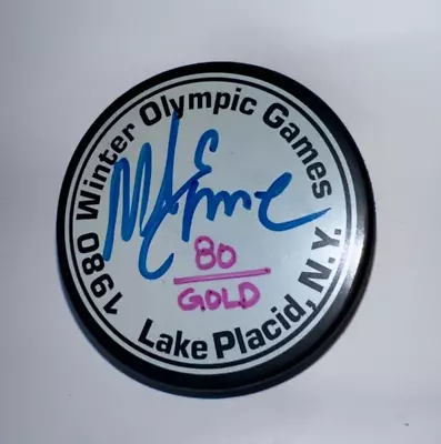 Mike Eruzione Auto Signed 1980 Olympic Games Hockey Puck Usa Psa Certified  • $79.99