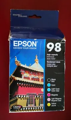 06-2018 GENUINE Epson 98 Ink T098120-BCS (T0981-T0983-T0986 ARTISAN 700 710 725 • $72.89