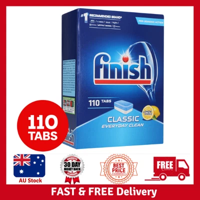 $31.60 • Buy 110x Finish Classic Clean Dishwashing Tablets Tabs Caps Classic Lemon Sparkle