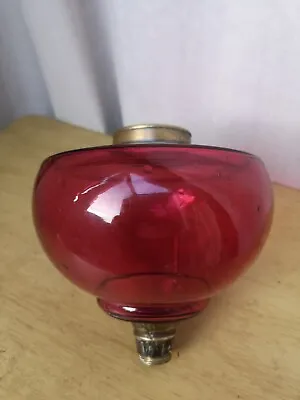 A Victorian / Edwardian  Cranberry Glass Oil  Lamp Font. • £55