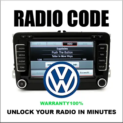  Radio Codes Unlock Volkswagen Rcd510 500 Rns 315 310 Pincode 118 Fast Service • $5.99