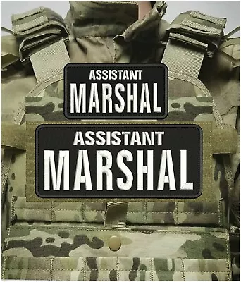 Assistant Marshal Embroidery Patch 4X10 And 2x5 Hook ON BACK White • $15.99