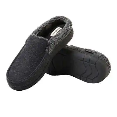 Dearfoams Mens Memory Foam Comfy Slippers Black 11/12 New • $18.79