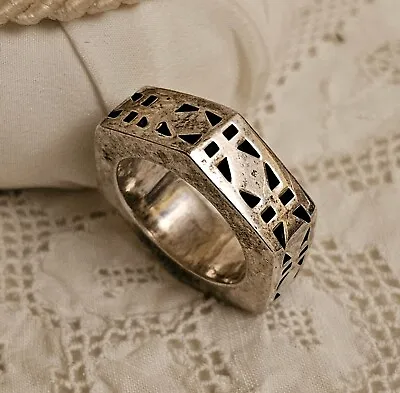 Vintage Art Deco Screw Nut 925 Sterling Silver Men's Ring Size-10 • $118