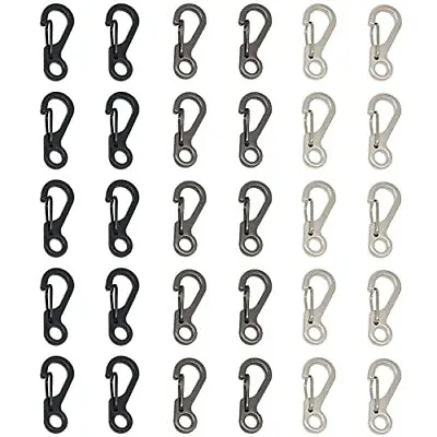 30Pcs Mini Carabiner Clip Snap Hook Buckle Clasps For Paracord Keychain Backpack • $13.56