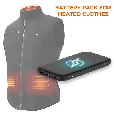Thin Power Bank Battery Pack For Heated Clothing 2A 5V USB Charger UK Reusable • £22.99
