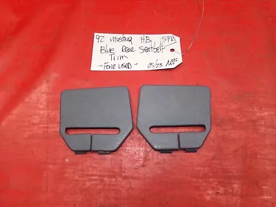 90-93 Mustang Hatchback Hatch Back Rear Seat Belt Seatbelt Trim Bezel Insert Set • $35