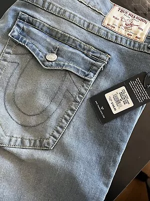 True Religion Jeans Ricky Straight Jean Flap Pocket 46x34 • $49.99