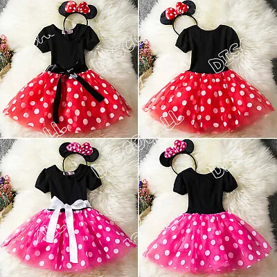 £12.39 • Buy Minnie Mouse Baby Kids Girls Birthday Party Tutu Dress Up Fancy Costume Outfits