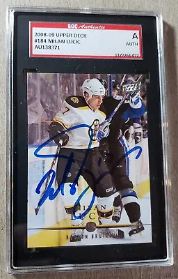 Milan Lucic Signed 2008-09 Upper Deck Card SGC Certified Autograph Bruins Auto • $48