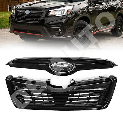 Glossy Black Front Bumper Upper Grille Fits 2019 2020 2021 Subaru Forester Grill • $49.19