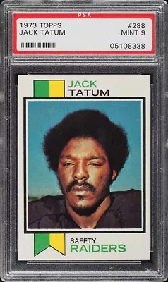 1973 Topps FB Card #288 Jack Tatum Oakland Raiders HOF ROOKIE RC PSA 9 MINT • $399.20