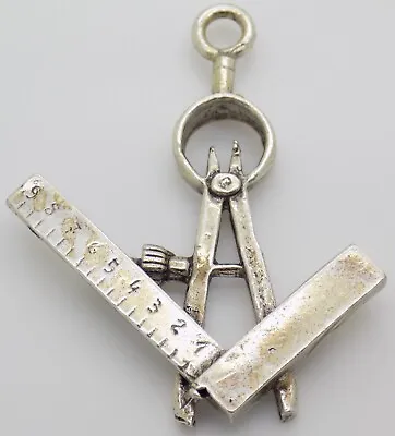 Vintage Italian Handmade Genuine Silver Ruler & Drawing Compass Dollhouse Mini • $57.33