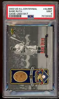 Babe Ruth Card 2002 UD A.L. Centennial Game Used Bat #albbr (pop 1) PSA 9 • $500