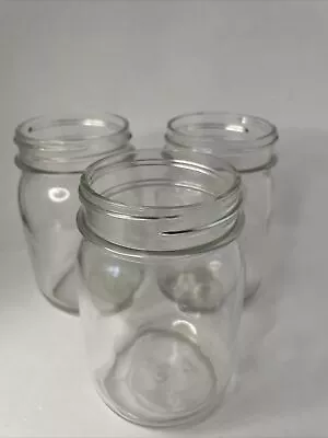 Lot Of 3 Pint Clear Glass Jars Canning M Mark • $7.49